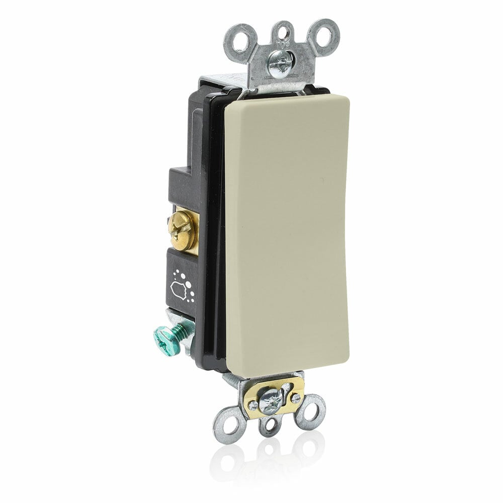 A5621-2I Decora Plus Self-Grounding Standard AC Quiet Switch, 120/277 V AC, 20 A, 1 hp, 2 hp Power Rating
