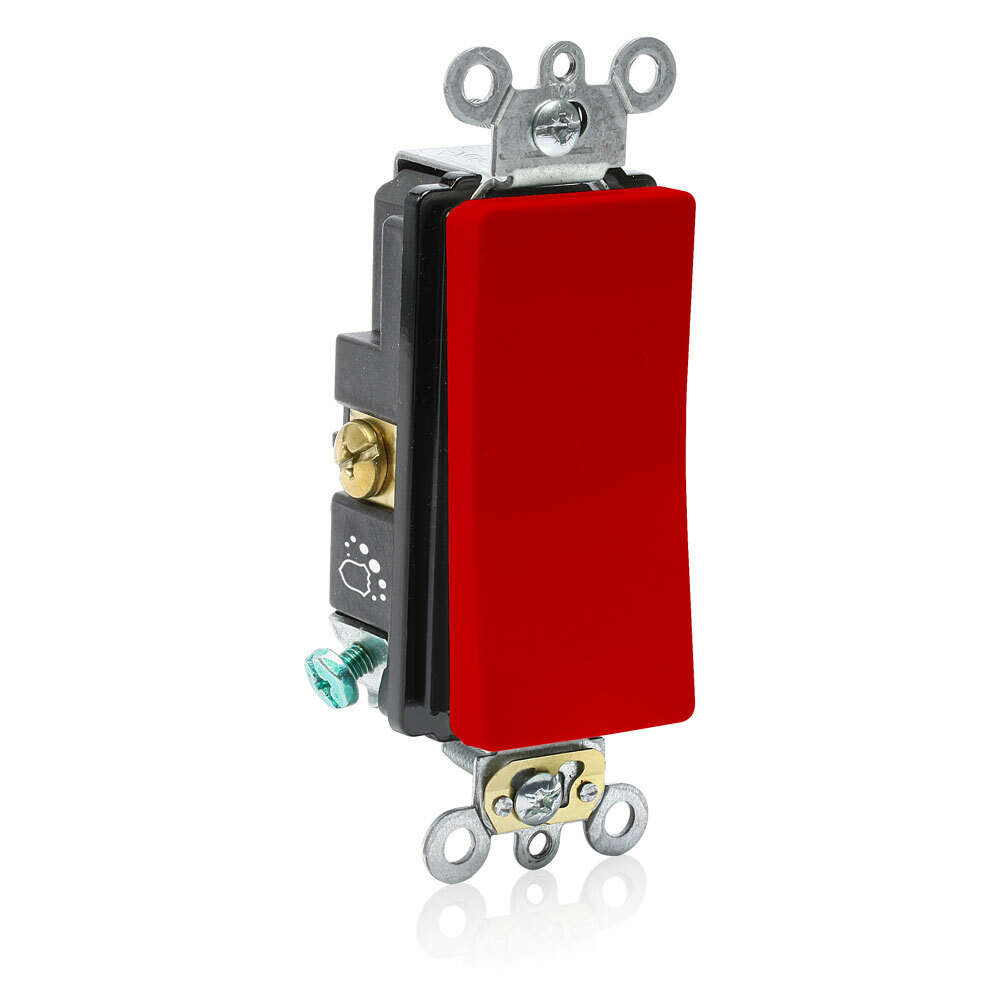 A5621-2R Decora Plus Self-Grounding Standard AC Quiet Switch, 120/277 V AC, 20 A, 1 hp, 2 hp Power Rating