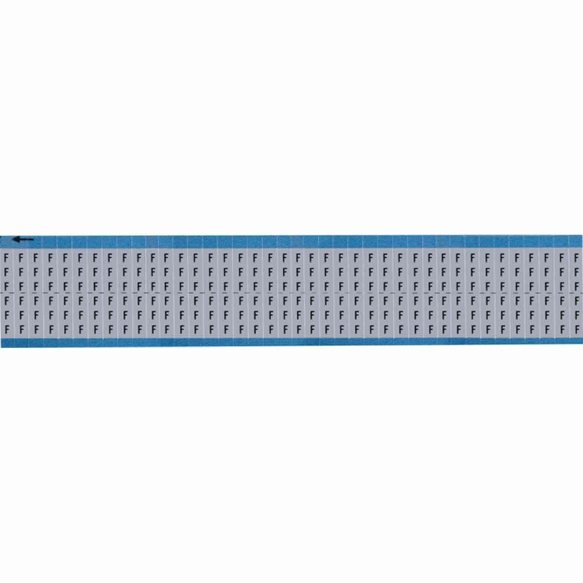 AF-F-SC-PK AF Series Pre-Printed Solid Letter Wire Marker Card, 3/4 in L x 0.45 in W, Black on Silver, B-184 Dead Soft Aluminum Foil, 36 Markers per Card
