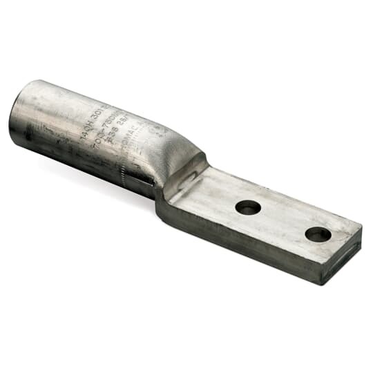 AL-1000-NMS Blackburn 2-Hole Compression Connector Lug, 1000 kcmil Aluminum/Copper/Concentric/Stranded Conductor, Die Code: 161, 292, 302, 319, 1-3/4, 1/2 in Stud, Aluminum