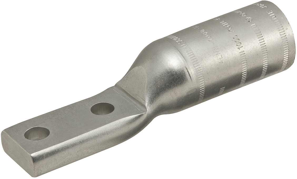 ALNN-300-12 SureCrimp 1-Hole Type ALNN Lug Compression Connector, 2/0 AWG to 300 kcmil Aluminum/Copper Conductor, Die Code: 470, 1/2 in Stud, Aluminum Alloy