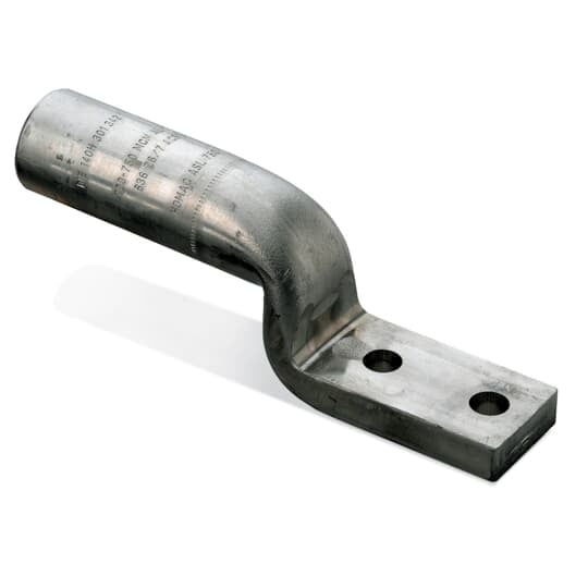 ASL-500-NTN Blackburn 2-Hole Dual Rated Compression Lug, 477 kcmil, 500 kcmil, 600 kcmil ACSR/Concentric/Compact/Copper Conductor, Die Code: 106A/300/317/14A/15A/1-5/16, 1/2 in Stud, Aluminum
