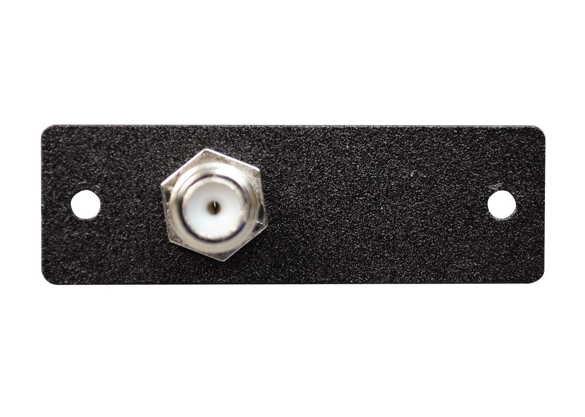 F-Connector; Female to Female, 0.70 Inch Width x 0.70 Inch Depth x 2.20 Inch Length, Metal, Black