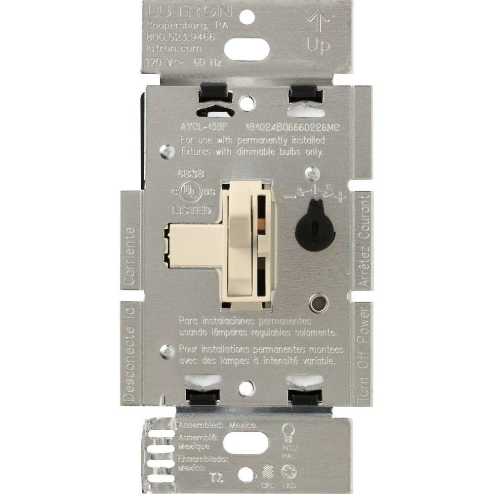 AYCL-253PH-LA Ariadni LED+ Dimmer Switch, 250W LED, 1 Pole/3-Way, No Neutral Required, 120V, Light Almond