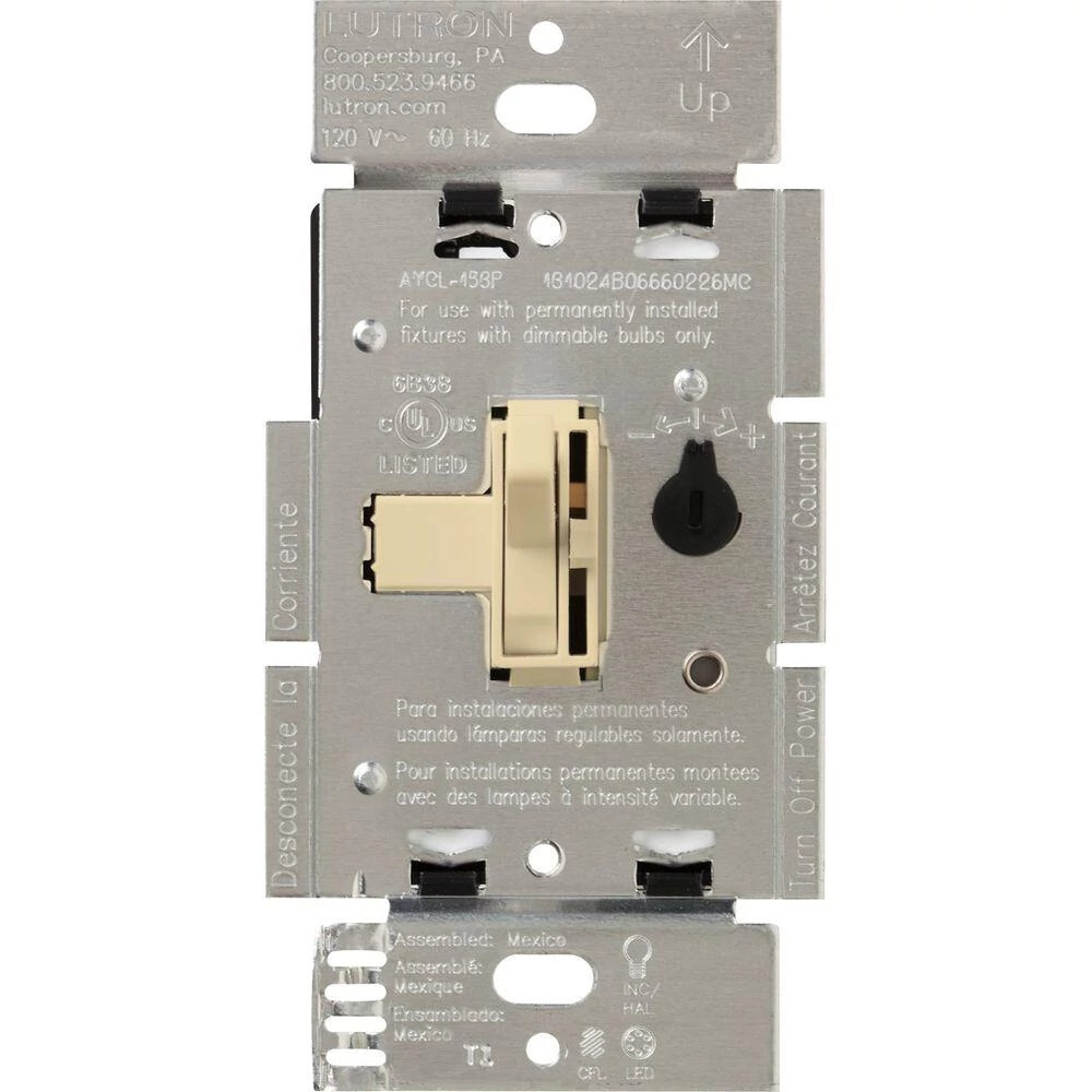 AYCL-253P-IV Ariadni LED+ Dimmer Switch, 250W LED, 1 Pole/3-Way, No Neutral Required, 120V, Ivory