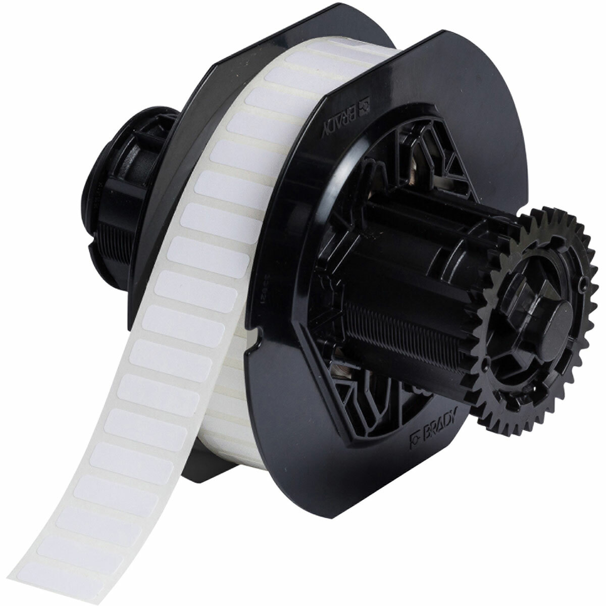 B33-49-423 WorkHorse Printer Label, 0.9 in L x 1/4 in W, Blank, Black On White, Polyester