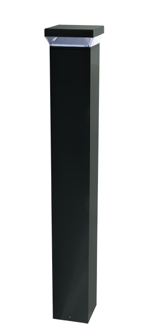 BLED12Y 90 deg Square Bollard Light,) LED Lamp, 12 W Fixture, 120/208/240/277 V AC, Bronze/Polyester Powder Coated Housing