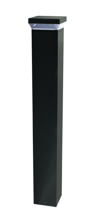 BLED18N 90 deg Square Bollard Light,) LED Lamp, 22 W Fixture, 120/208/240/277 V AC, Bronze/Polyester Powder Coated Housing