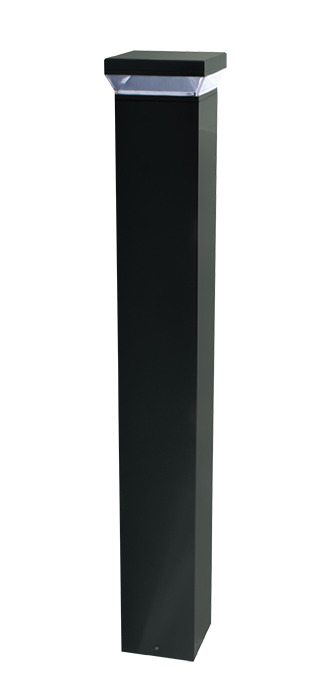 BLED24 Square Bollard Light,) LED Lamp, 22 W Fixture, 120/208/240/277 V AC, Bronze/Polyester Powder Coated Housing