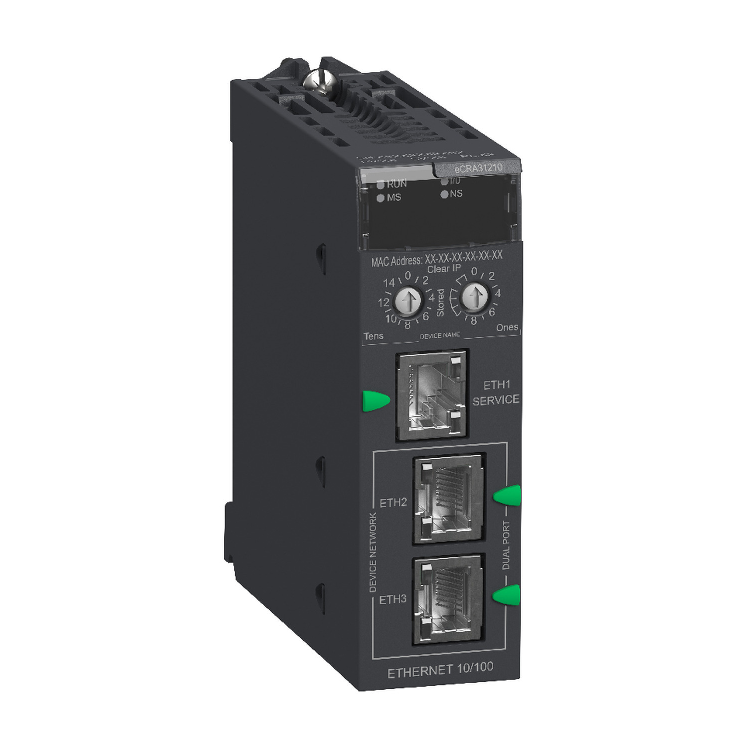 BMECRA31210 Modicon Standard Ethernet RIO Drop Adapter With Ethernet Backplane, 3 Ports