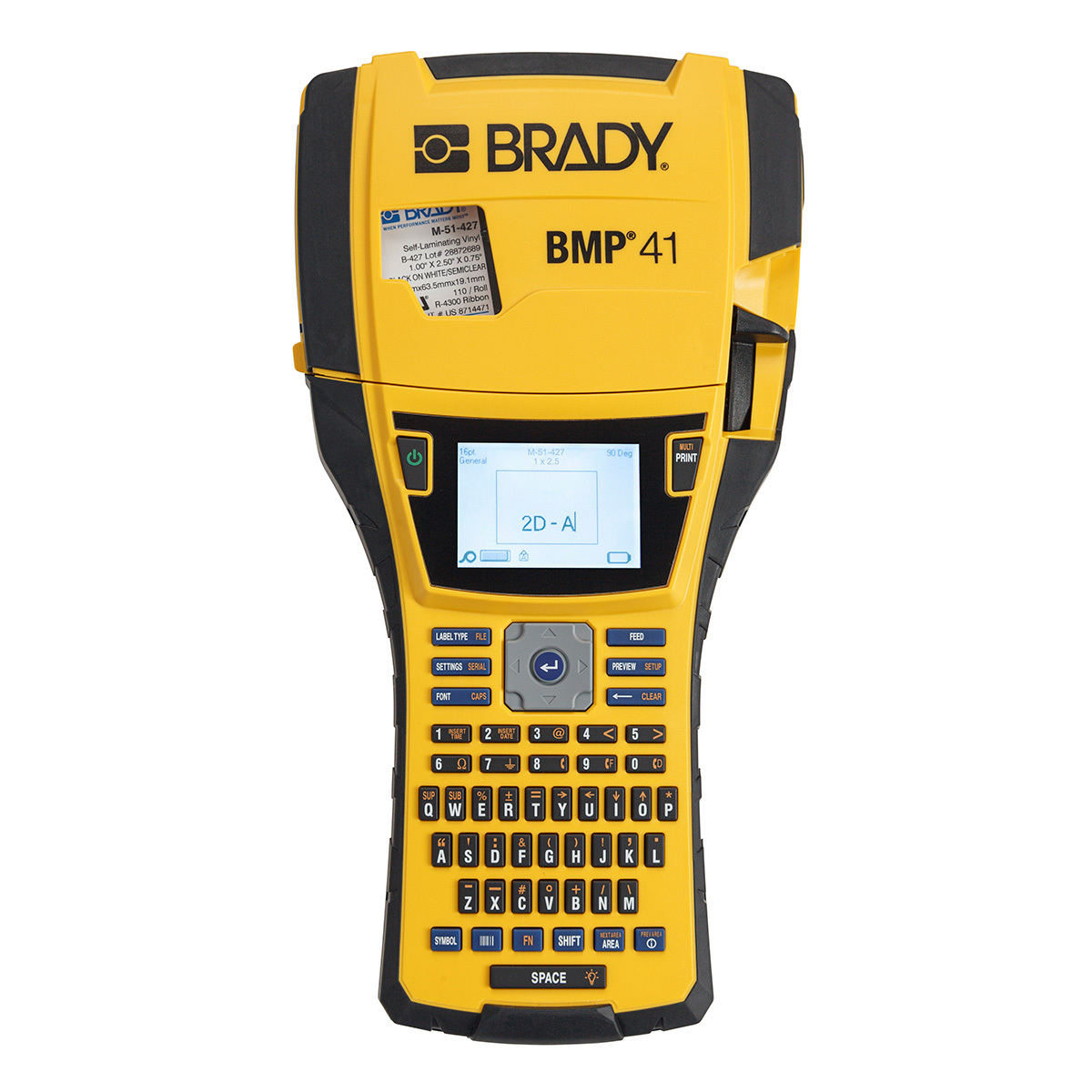 BMP41 BMP41 Portable Label Printer, Thermal Transfer Print, 1 in W Tape, Rechargeable NiMH Battery/Optional AA Battery, LCD Backlit Graphics Display
