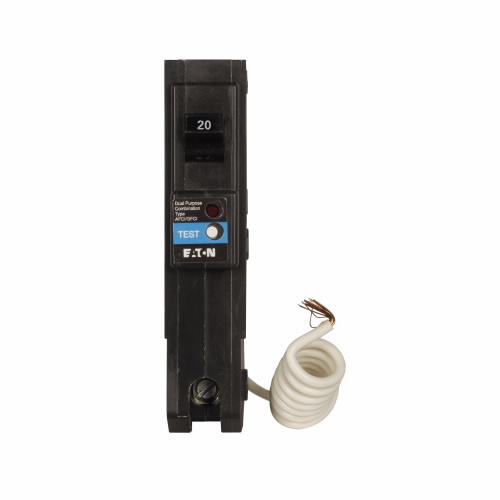 BRLAFGF120 Type BR Combination Dual Purpose AFCI/GFCI Circuit Breaker, 120/240 V AC, 20 A, 10 kA Interrupt, 1 Poles