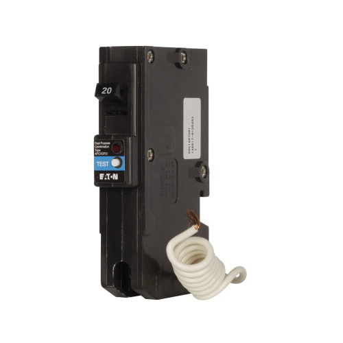 BRLAFGF120QN Type BR Ground Fault Circuit Interrupter, 120 VAC, 20 A, 10 kA Interrupt, 1 Poles