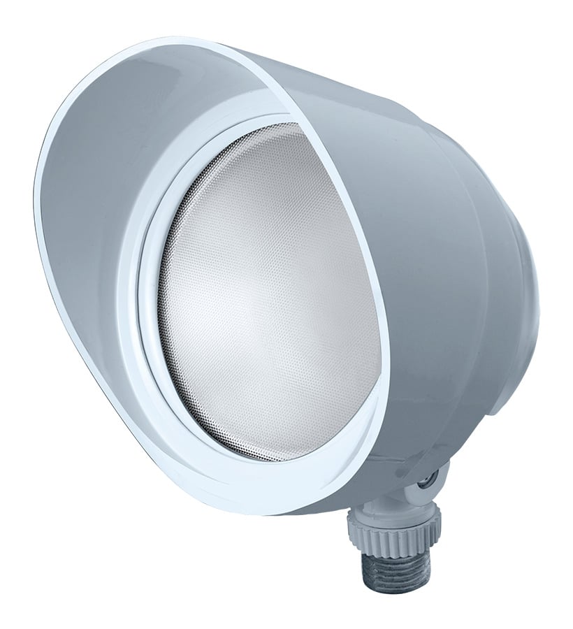 BULLET12NW Floodlight With Hood, Lens,) LED Lamp, 13 W Fixture, 120 V AC, White Housing