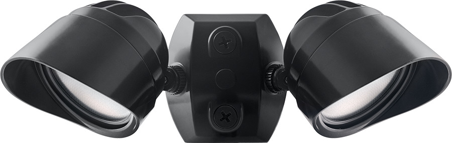 BULLET2X12NA Bullet Floodlight Fixture With CU4, Hood, (2) LED Lamp, 26 W Fixture, 120/277 V AC, Bronze Housing