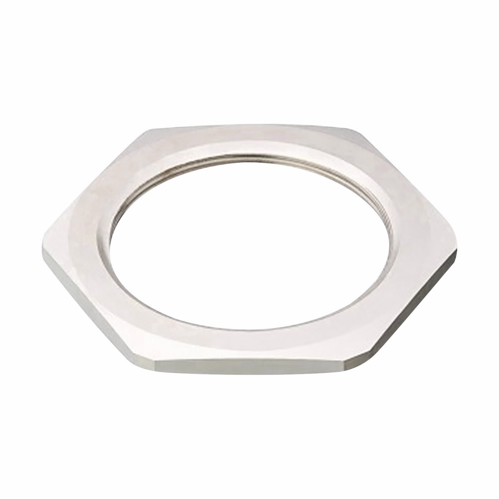 CAP222594 Cable Gland Locknut, M25, For Use With Capri ADE Cable Gland, Brass, Nickel Plated