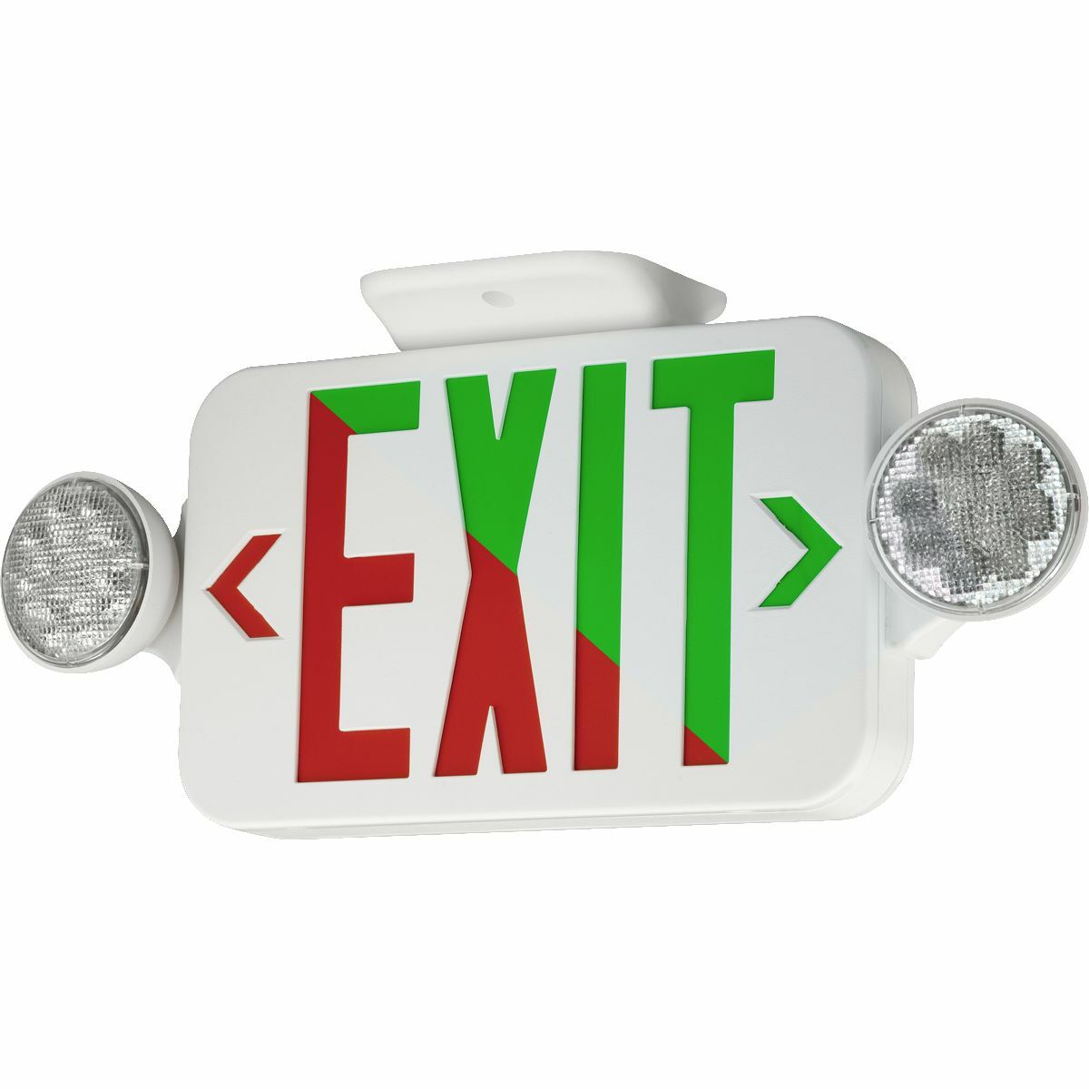 CCGB CC Series Universal Face Combination Exit/Emergency Light, 120/277 V AC, Black Housing, EXIT Legend