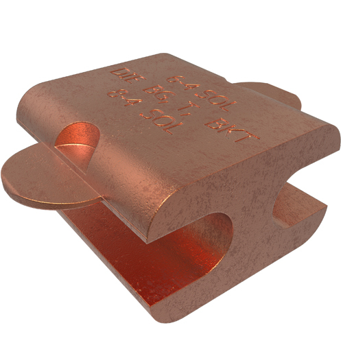 CDT-399-8 Type CDT Double Grounding Compression H-Tap, 6 to 4 AWG Main/Run, 8 to 4 AWG Tap, Copper