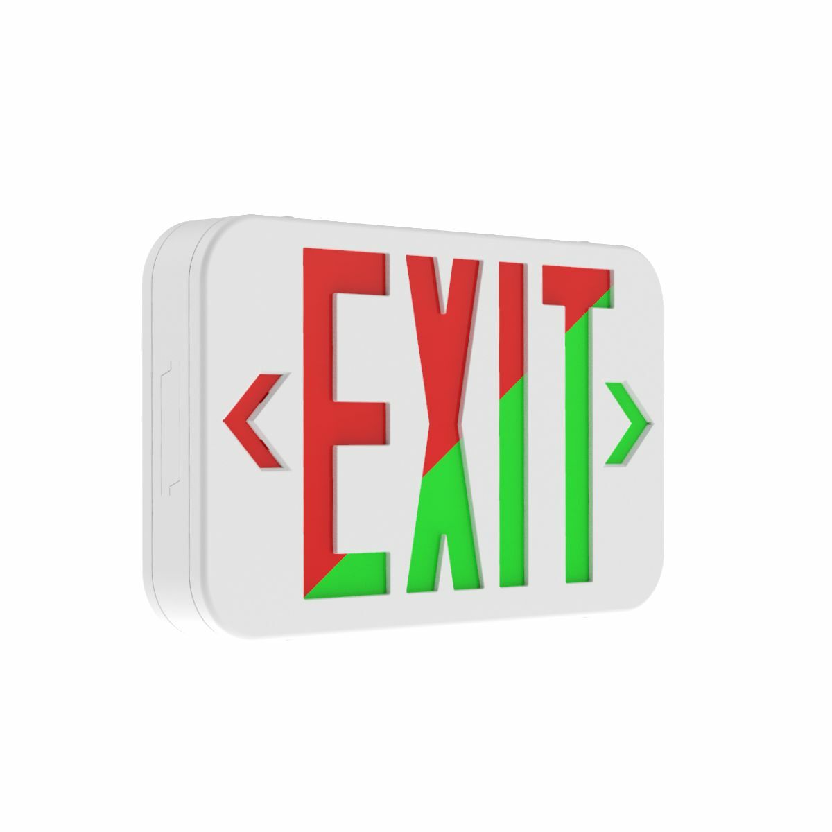CERRCB CE Series Universal Face Emergency Exit Sign, LED Lamp, 4.14 W Fixture, 120/277 V AC, Black Housing, EXIT Legend