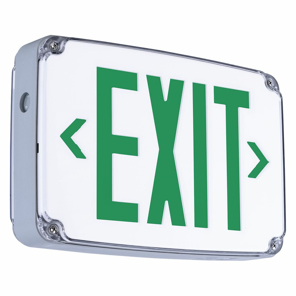 CEWSRE Emergency Exit Sign, LED Lamp, 2.7 W Fixture, 120/277 V AC, White Housing, EXIT Legend