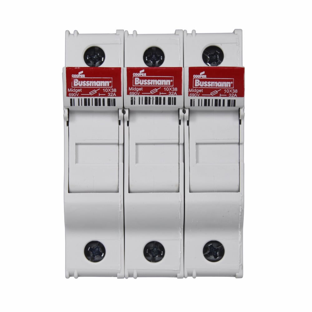 CHM3DCU Non-Indicating Modular Fuse Holder, 600 V AC/1000 V DC, 30 A, 18 to 4 AWG Wire, 3 Poles