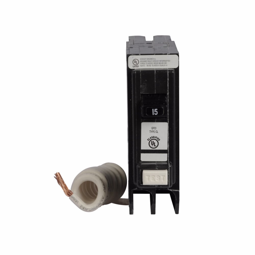 CL120GFTCS Type CL Ground Fault Circuit Breaker, 120/240 V AC, 20 A, 10 kA Interrupt, 1 Poles