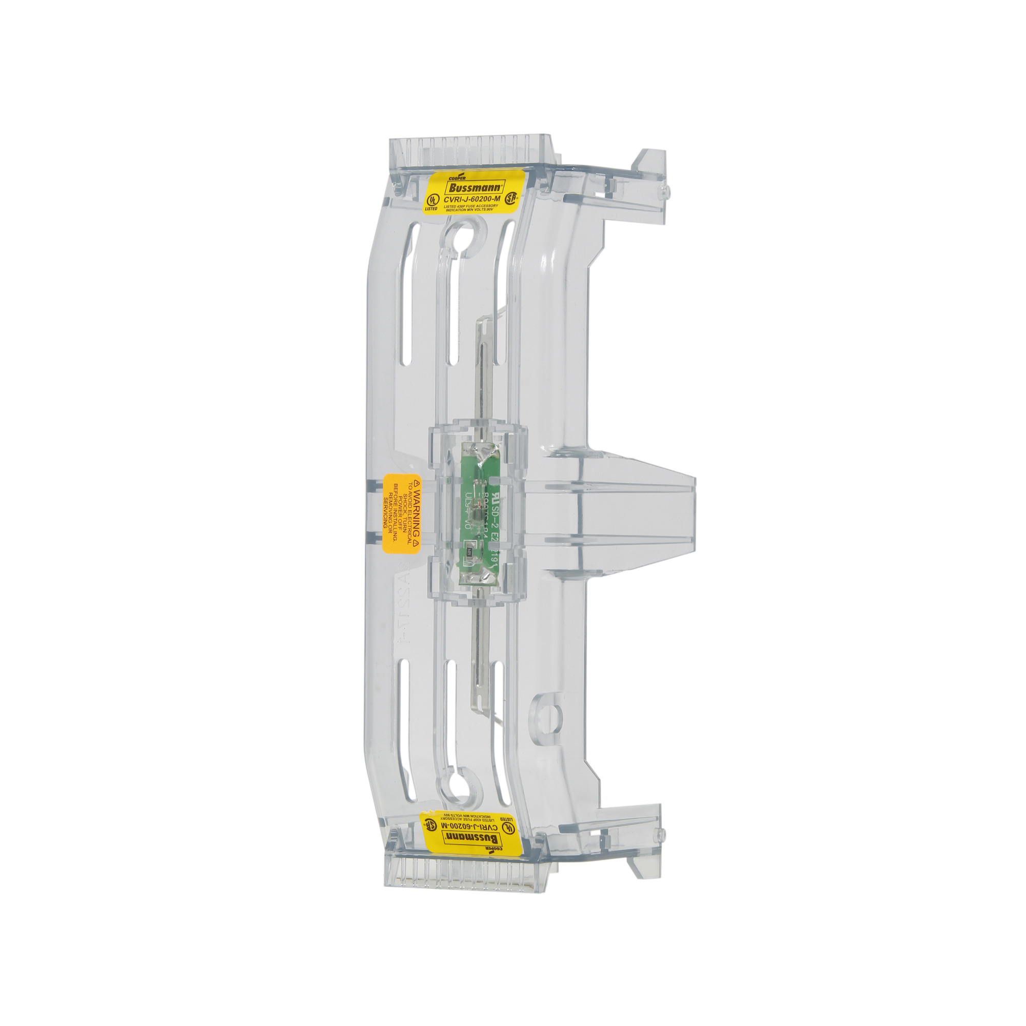 CVRI-J-60200-M JM60 Fuse Block Cover With Open Fuse Indication, 200 A, 600 V AC, For Use With Class J Power Distribution Fuse Block, Thermoplastic