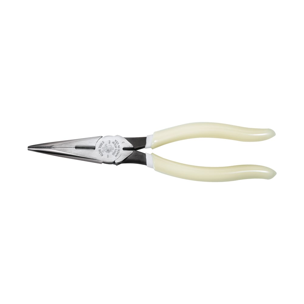 D203-8-GLW High Visibility Side Cutting Long Nose Plier, Knurled Steel Jaw, 2.313 in L x 1 in W Jaw, 8.438 in OAL