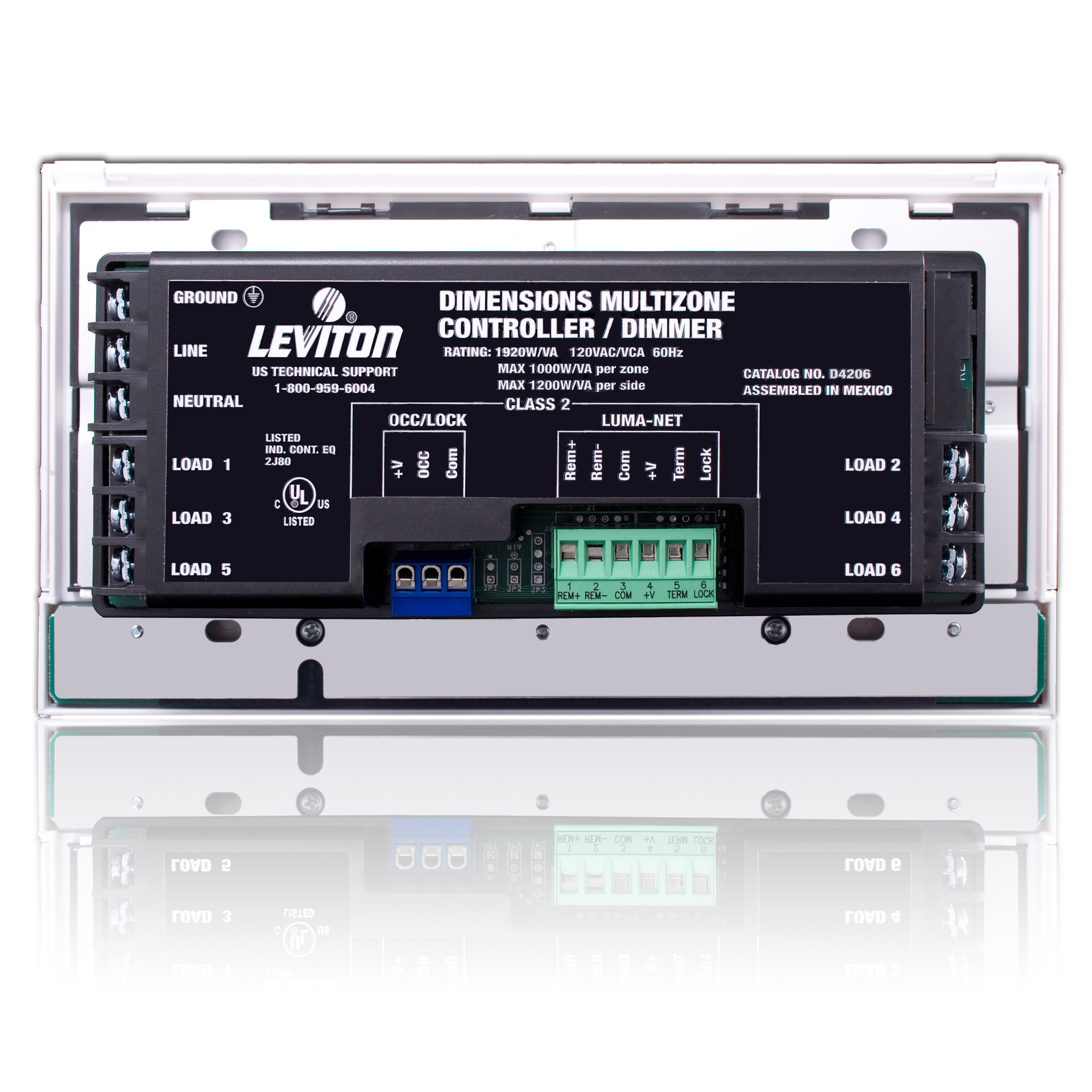 D4206-1LW Dimensions 4000 32-Channel Lighting Controller, 120 V AC, 20 A