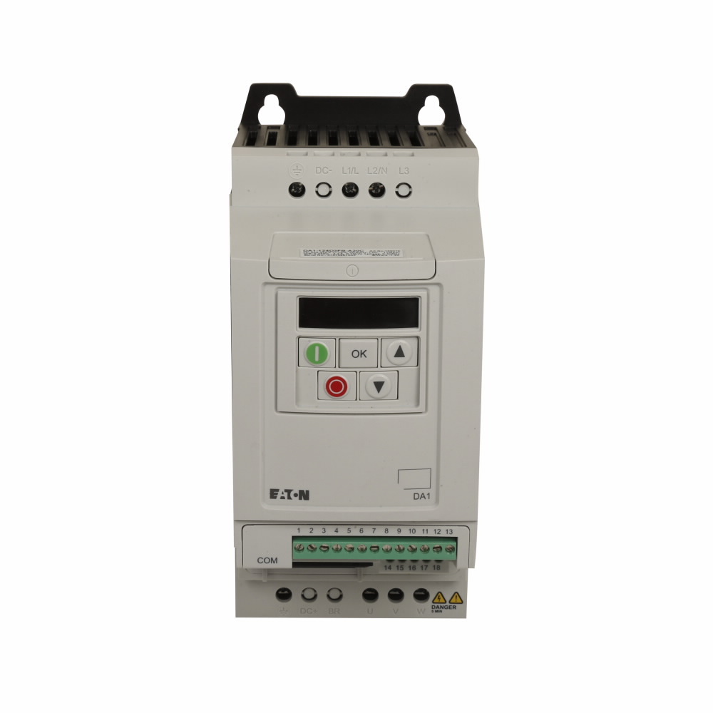 DA1-12011FB-A20C PowerXL 1-Phase in/3-Phase Out Adjustable Compact AC Variable Frequency Drive, 200 to 240 V AC, 11 A, 3 hp, 9 in W x 14-1/2 in D