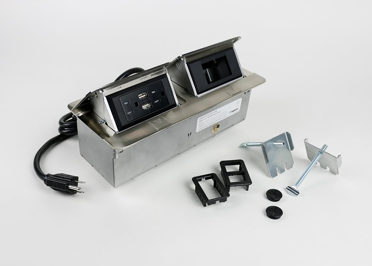 DUAL STAINLESS, 15A TR DUPLEX W/USB