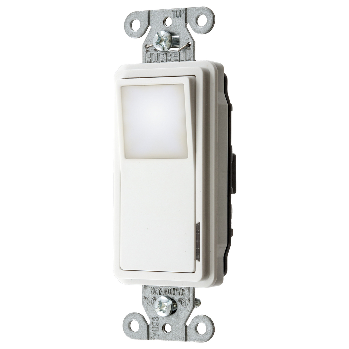 DS120NLWH DS Series Commercial Grade Self-Grounding Standard Decorator Switch, 120 V AC, 20 A, 33240 W Power Rating