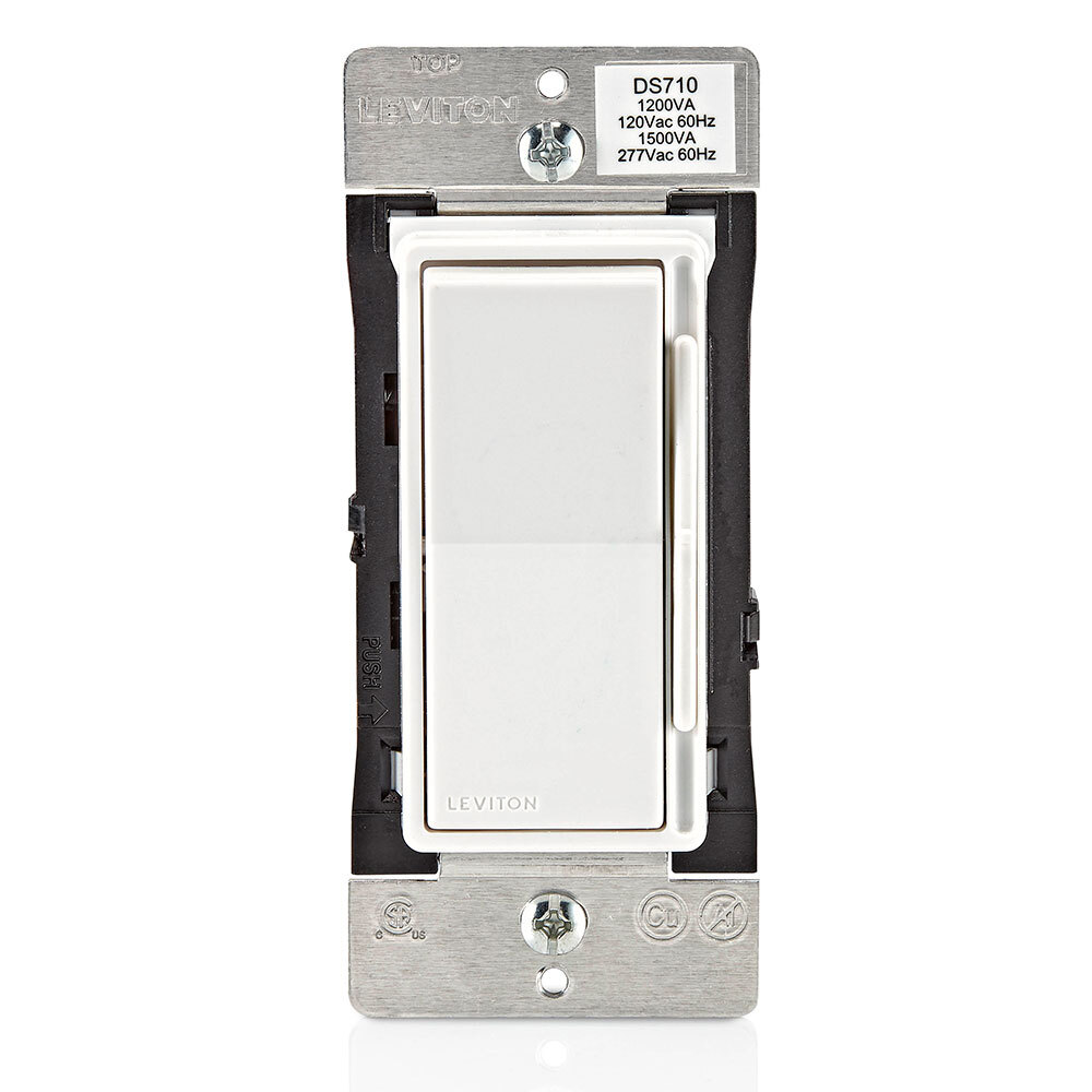 DS710-10Z Decora 3-Way Dimmer Switch, 120/277 V AC, 1 Pole, Rocker On/Off Operation, Ivory/Light Almond/White