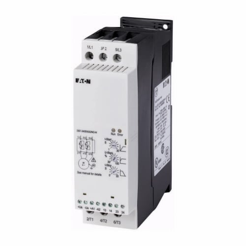 DS7-342SX081N0-N Reduced Voltage Standard Soft Start Controller With Internal Bypass, 110/230 VAC V Coil, Start/Stop Action, IP20 Enclosure