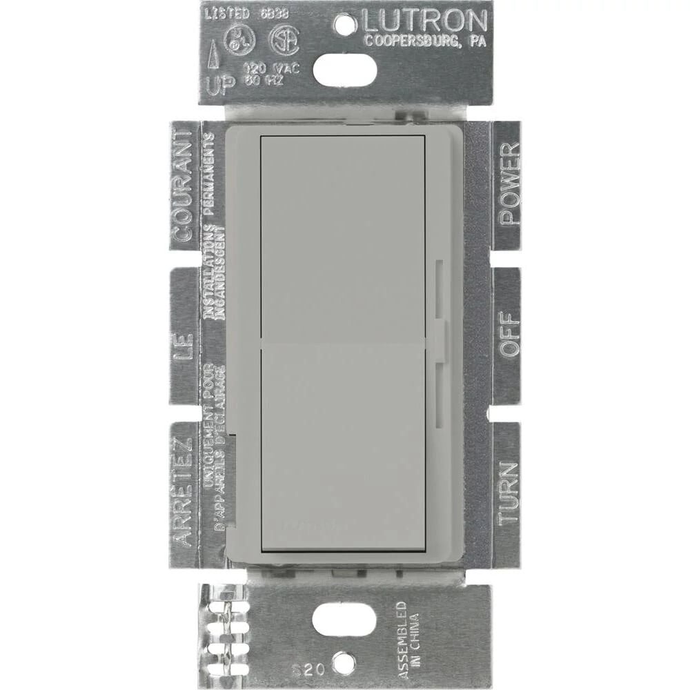 DVSTV-GR Diva 0-10V Dimmer Switch, 8 Amp, 50 mA sink, 1 Pole/3-Way, No Neutral Required, 120V, Gray