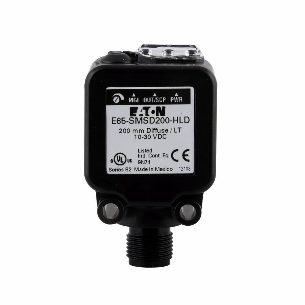 E65-SMSDS0110 Compact Photoelectric Sensor, Rectangle Shape, 6.6 ft, Visible Red Sensing Beam, NPN/PNP Open Collector Output
