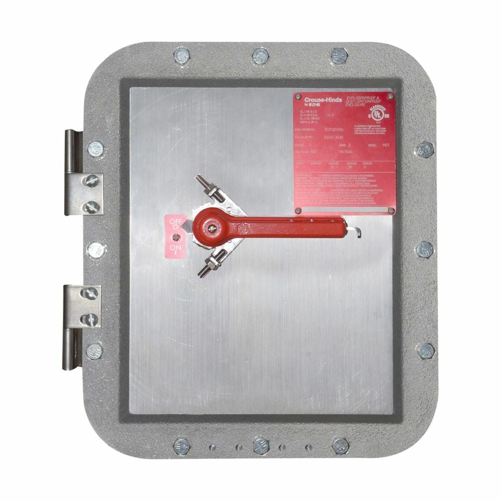 EIDAF3060 Explosionproof Fused Disconnect Switch, 240 to 600 VAC/250 VDC, 60 A, 30 hp at 480 VAC, 50 hp at 600 VAC, 10 hp at 250 VDC