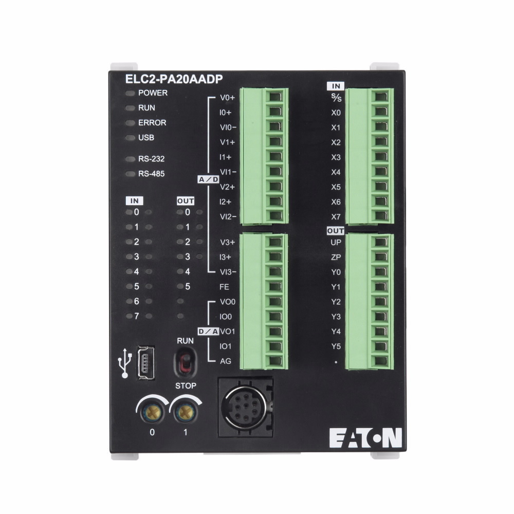 ELC2-PC12NNDR Type ELC2 Clock/Calendar Programmable Logic Controller, 24 V DC, 5 mA, 8-Digital Inputs, 4-Relay Outputs