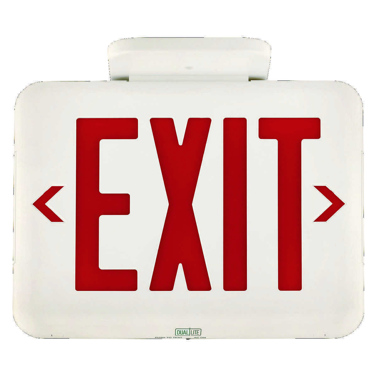 EVEURWE Illuminated Standard Universal Face Emergency Exit Sign, LED Lamp, 120/277 V AC, White Housing, EXIT Legend