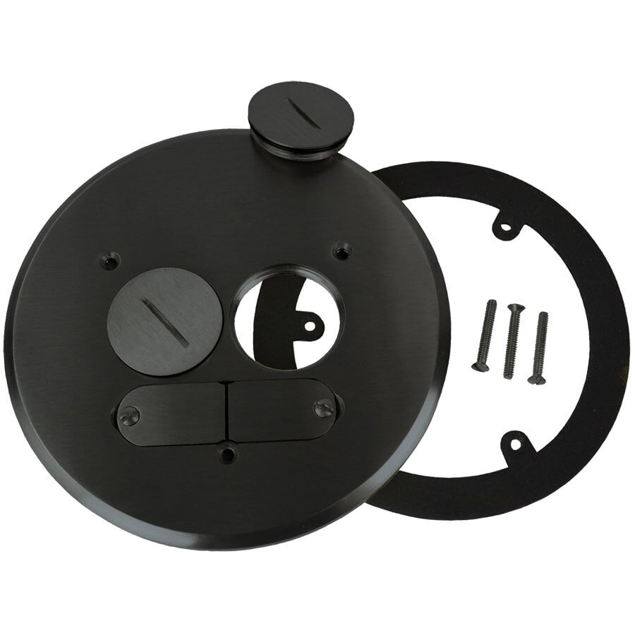 FB-4DBCVR Floor Box Cover, 5-3/4 in Dia, Screw Plug Cover, Cast Brass