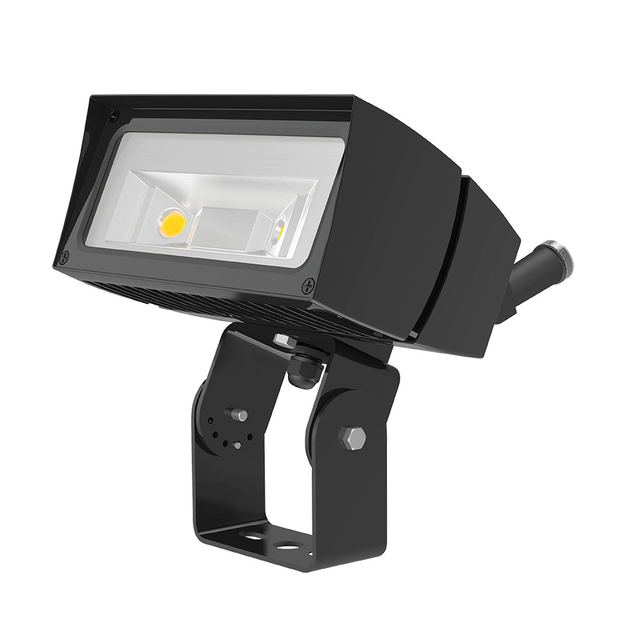 FFLED39TN/PCS FFLED Floodlight With ON/OFF Driver, 120 V AC Swivel Photocell,) LED Lamp, 42 W Fixture, 120/208/240/277 V AC, Bronze Housing