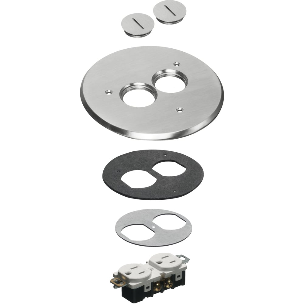 FLB6220NL Floor Box Cover Kit, 6 in Dia, Nickel/Plastic