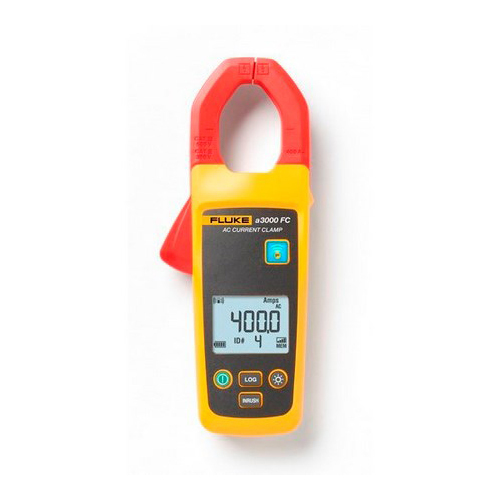 FLK-A3000FC Wireless Clamp Meter, 400 A, 600 V AC, 2.4 GHz, 34 mm Jaw, Backlit LCD Display