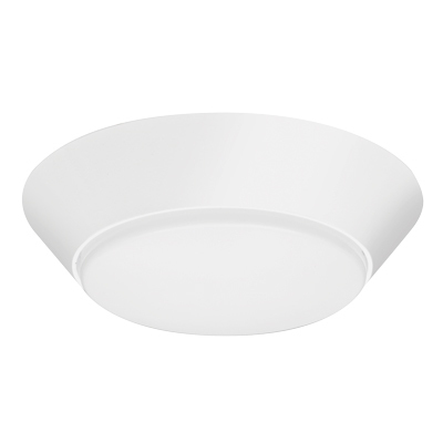 FMML 7 827 M6 FMML Decorative Indoor High Performance Round Flush Mount Lighting, 120 VAC, Textured Gloss White Housing