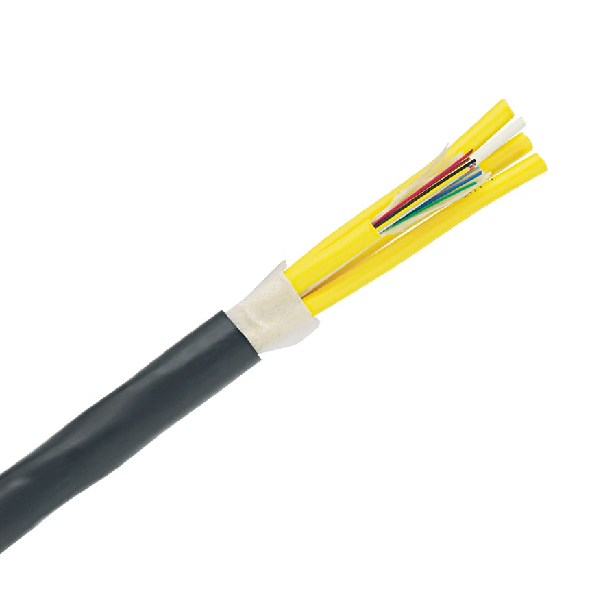 FOKPZ48 10Gig OFNP OM4 Gel-Free Multi-Mode Fiber Optic Cable, (48) Fiber, 50 um Core, Di-Electric Conductor