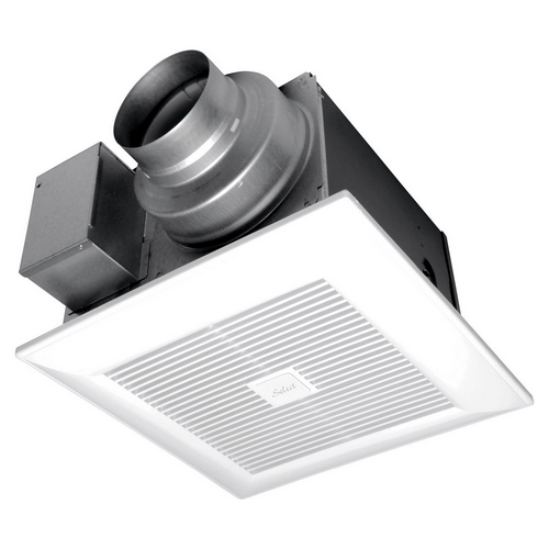 FV-05-11VKS1 WhisperGreen Select Bath Ventilation Fan, 50/80/110 cfm, 4 and 6 in Dia Duct, 9.8 W, 120 VAC, 0.1 A, 0.3 Sones, Import
