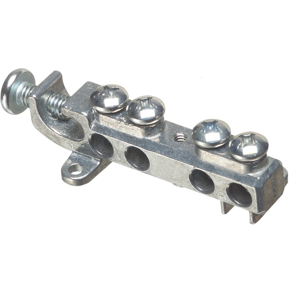 GB5NC Intersystem Grounding Bridge, 0.872 in L x 3.383 in W, 4 Holes, Zinc