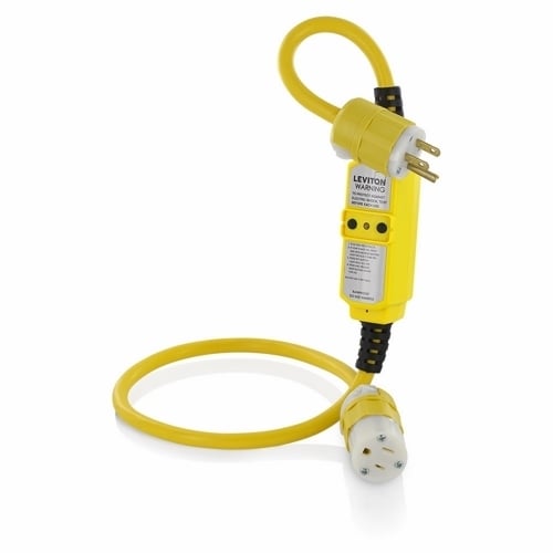 GFM15-3C 2-Pole SJTW Grounding Heavy Duty Manual Reset Portable GFCI Extension Cord Set, 120 VAC, (3) 12 AWG, 3 ft L
