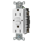 Power Protection Devices, Receptacle, Self Test, GFCI, 15A 125V, 2-Pole 3-Wire Grounding, 5-15R, White