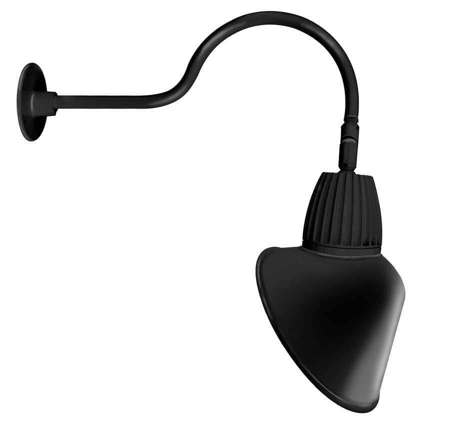 GN1LED26NACB Flood Gooseneck Decorative Fixture With 24 in Goose Arm Style 1, 29 W Fixture, 120/208/240/277 V AC, Black/Polyester Powder Coated Housing